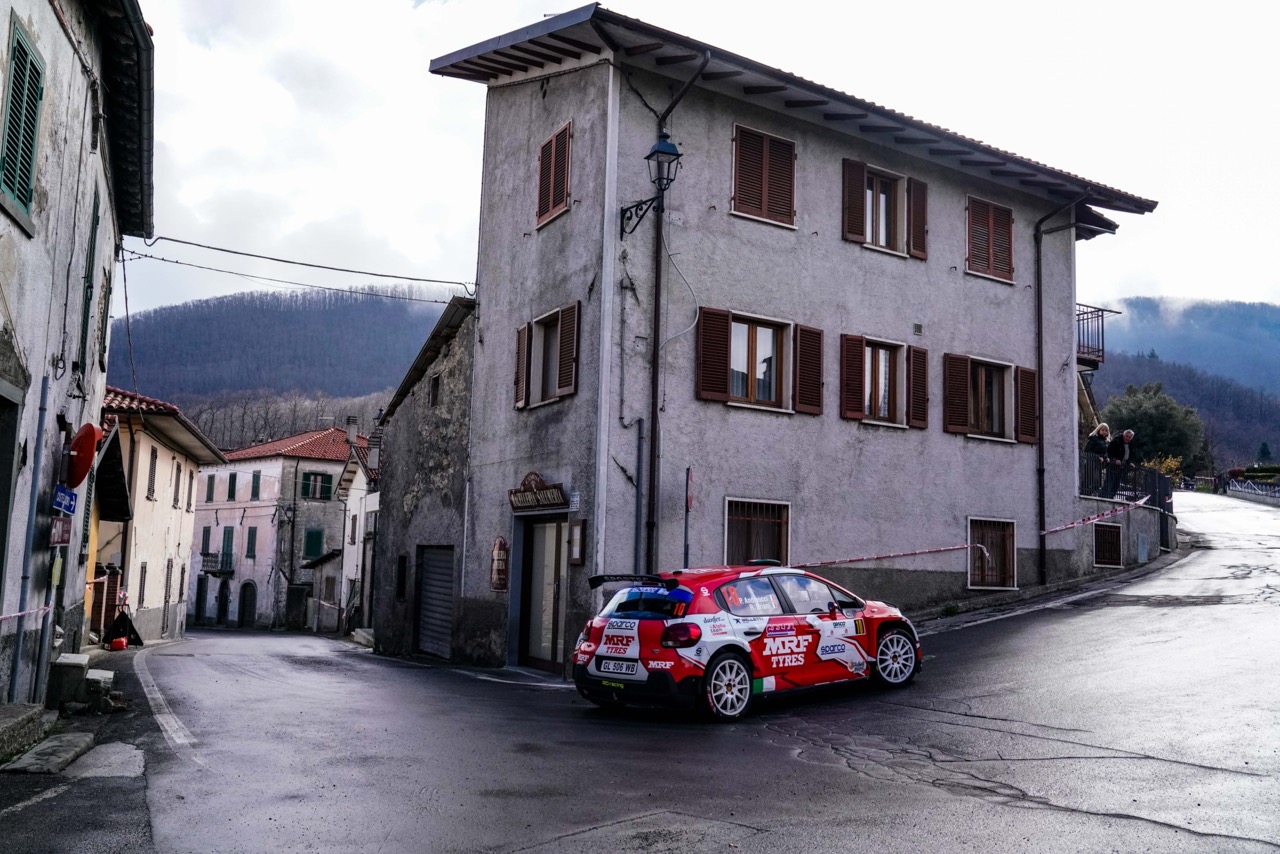 Paolo Andreucci e Rudy Briani al Rally Regione Piemonte su Citroen C3 gommata MRF Tyres